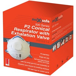 Maxisafe P2V Conical Respirator White Box of 10