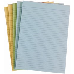 Writer A4 Premium Bond Pad 50 Sheet Ruled 2 Sides Assorted Pack Of 5
