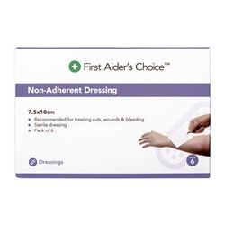Trafalgar First Aider's Choice Non-Adherent Dressing 7.5 x 10cm White Pack Of 6