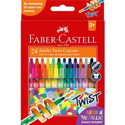Faber-Castell Jumbo Twist Crayons Retractable Assorted Pack Of 24
