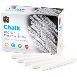 EC Chalk White Dustless Box Of 100