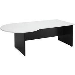 Logan P End Desk 2100W x 900/1050D x 730mmH White And Ironstone