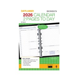 Debden Dayplanner Refill Desk 140 x 216mm Dated 2 Days to Day