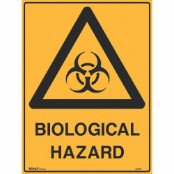 Brady Warning Sign Biological Hazard 600x450mm Metal